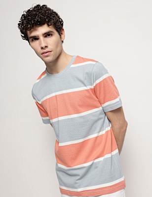 Pure Cotton Striped T-Shirt