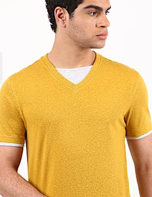 Plain Amber V Neck T-Shirt