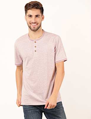 Pure Cotton Self Design Round Neck T-Shirt