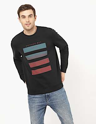 Cotton Chest Print Sweatshirt