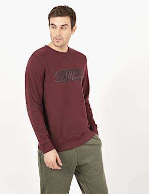 Cotton Text Print Sweatshirt