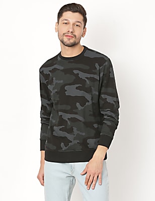 Cotton Mix Printed Round Neck Sweatshirt