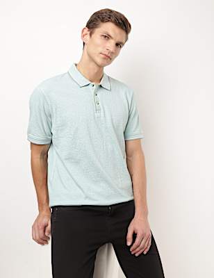 Pure Cotton Textured Polo Tshirt