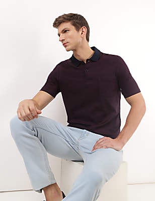 Pure Cotton Printed Polo Collar T-Shirt