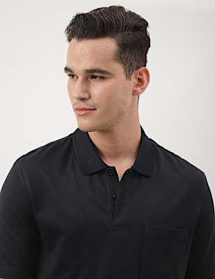 Pure Cotton Printed Polo Collar T-Shirt