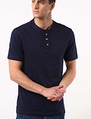 Henley Neck Solid Tee