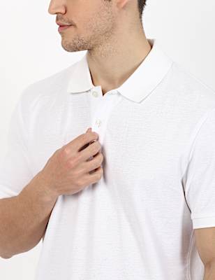 Pure Cotton Plain Polo Neck T-Shirt