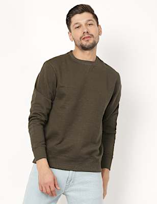 Self Design Round Neck Sweatshirt