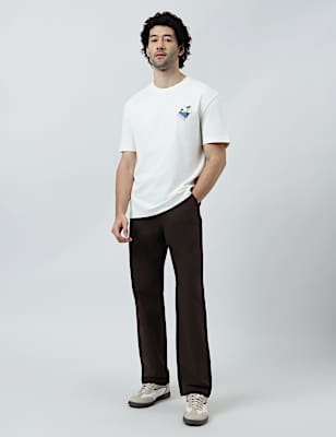 Pure Cotton Crew Neck Embroidered T-Shirt