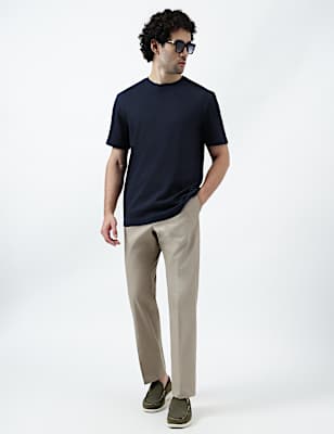 Pure Cotton Textured Crew Neck T-Shirt