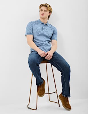 Cotton Printed Collar Polo