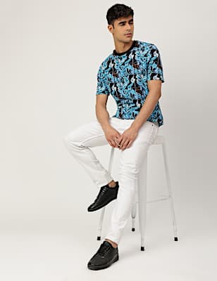 Pure Cotton Printed Crew Neck T-shirt