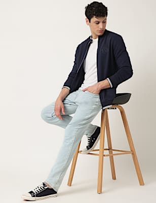 Cotton Mix Embroidered Collar Neck Jacket