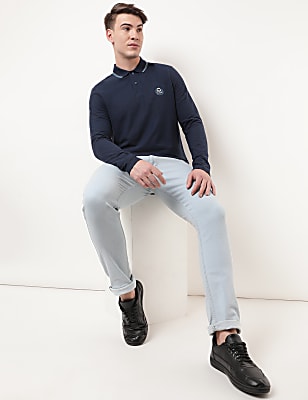 Pure Cotton Logo Polo Collar T-shirt