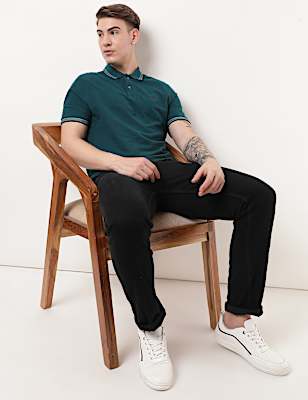 Pure Cotton Logo Polo Collar T-shirt