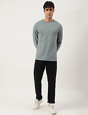Cotton Mix Ribbed Crew Neck T-shirt