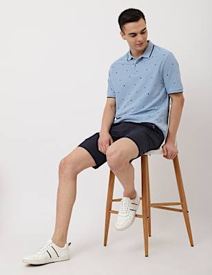 Pure Cotton Printed Polo Collar T-Shirt