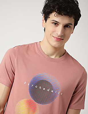 Pure Cotton Printed Crew Neck T-Shirt