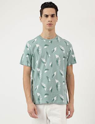 Cotton Rich Tropical Print T-Shirt