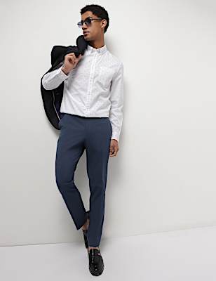 Mid Waist Slim Fit Formal Trousers