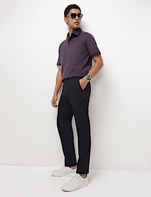 Mid Waist Checks Slim Fit Trousers