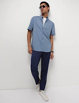 Mid Waist Slim Fit Stretch Trousers