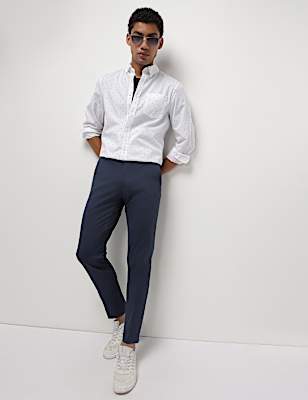 Slim Fit Flat Front Formal Trousers