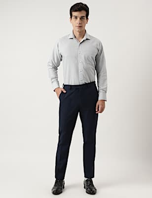 Slim Fit Plain Trousers
