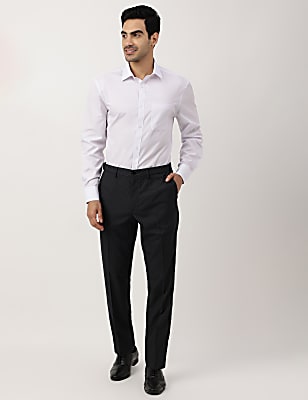 Crease Resistant With Active Waist Slim Fit Trousers