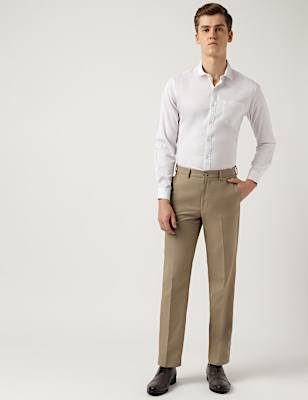 Plain Regular Fit Trousers
