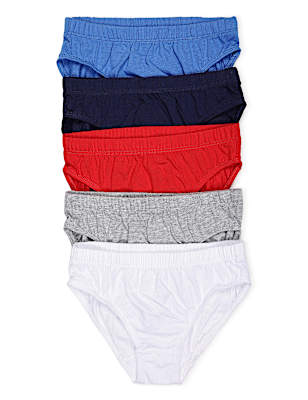 Pack of 5 Pure Cotton Plain Briefs
