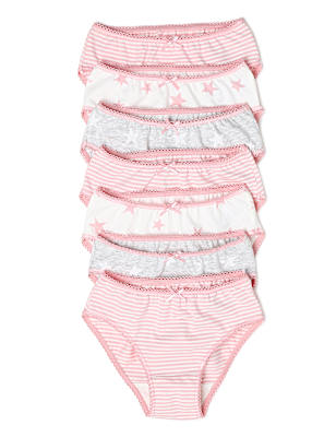 7 Pack Cotton Star Knickers (2-16 Yrs)