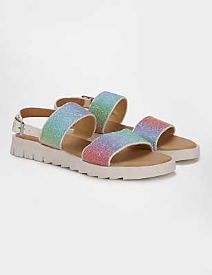 Girls Plain Buckle Flat Sandals