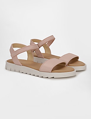 Girls Plain Velcro Flat Sandals