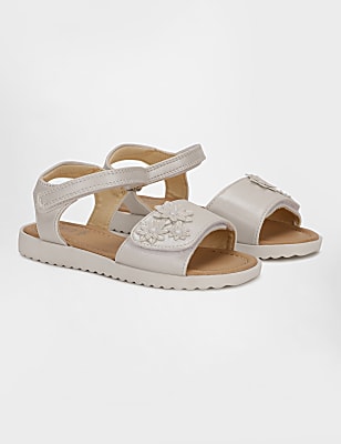 Girls Plain Velcro Flat Sandals