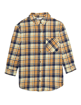 Pure Cotton Checked Spread Collar Shirt