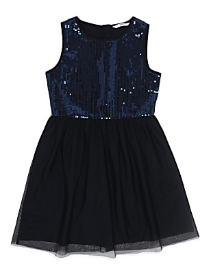 Sequined Round Neck Dress