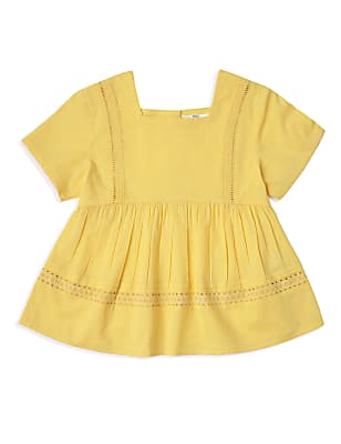 Pure Cotton Embroidered Square Neck Top