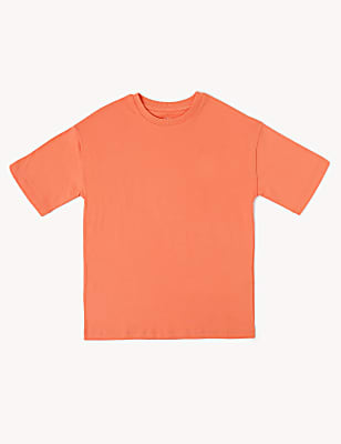 Pure Cotton Solid Round Neck T-Shirt