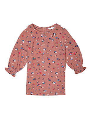 Pure Viscose Floral Round Neck Top
