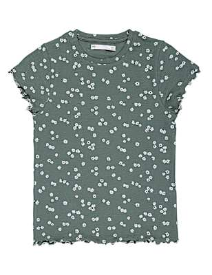 Cotton Mix Printed Round Neck Top