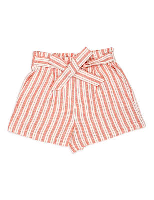 Flax Linen Mix Stripes Shorts