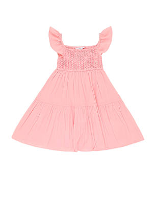 Pure Cotton Plain Square Neck Dress