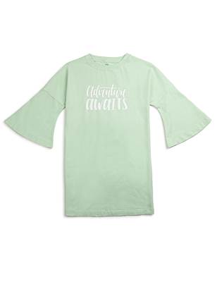 Pure Cotton Printed Crew Neck Dress