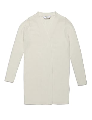 Pure Cotton Plain Shawl Neck Cardigan