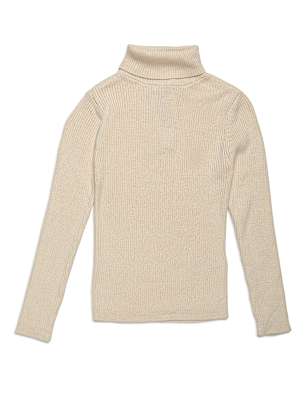 Pure Cotton Plain High Neck Sweater