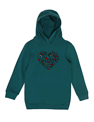 Cotton Mix Embroidered Hooded Dress