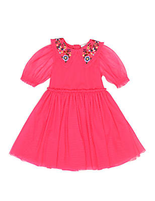 Embroidered Collar Dress