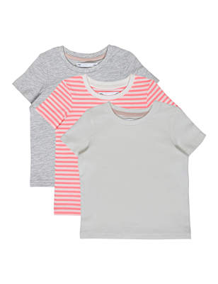 3 Pack Cotton Mix Round Neck T-Shirts