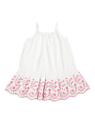 Embroidered Shoulder Straps Dress